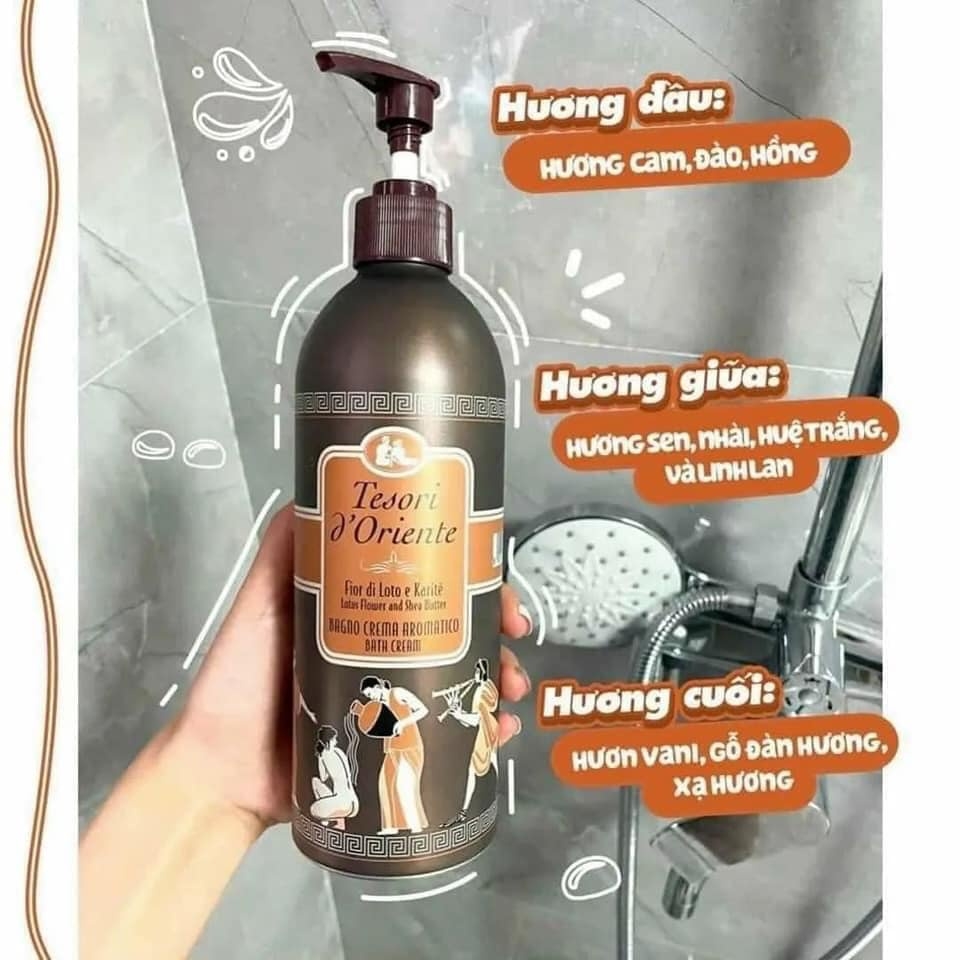 Sữa Tắm Hương Nước Hoa Tesori D'oriente Lưu Hương Quyến Rũ Sang Trọng Cao Cấp Chính Hãng Italy