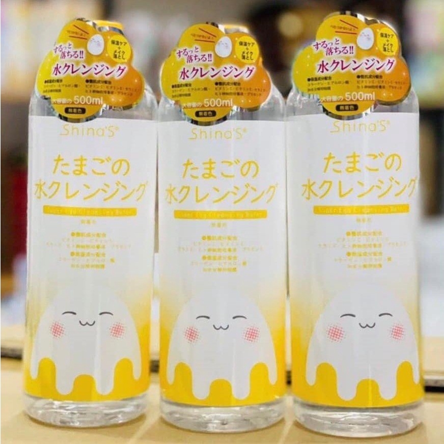 Nước Tẩy Trang Shinas Super White Egg Cleansing Water Chai 500ml