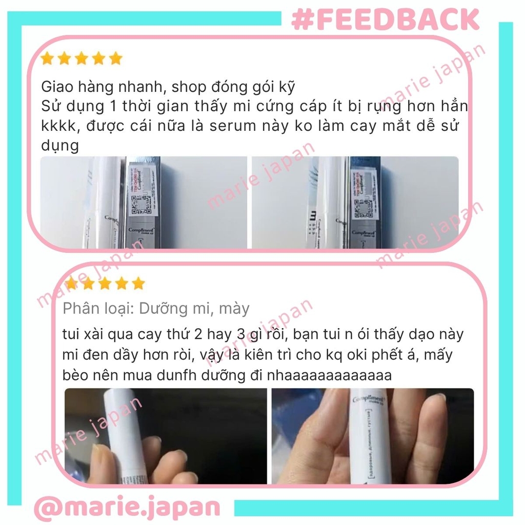 Serum Dưỡng Mi Compliment Chắc Khỏe Mi Giảm Gãy Rụng Cong Tự Nhiên 12ml