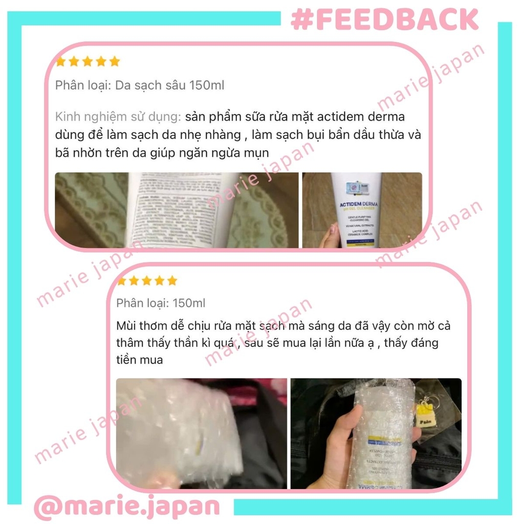 Sữa Rửa Mặt Actidem Derma pH Gel Cleanser Sạch Dầu Thừa Bã Nhờn Cân Bằng pH Tuýp 150ml