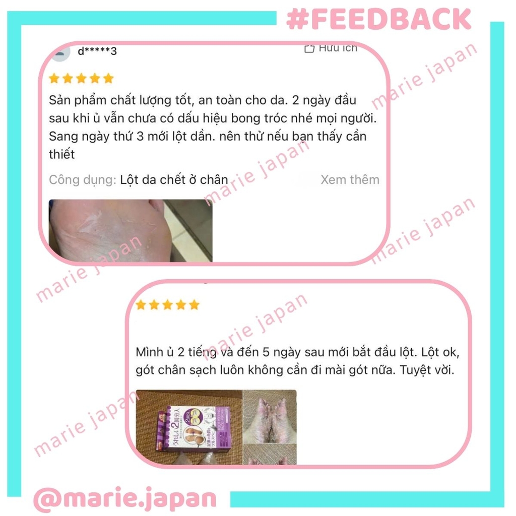 Túi Ủ Chân Perorin Foot Peeling Pack Mềm Da Chân Giảm Nứt Gót Loại Bỏ Tế Bào Chết Hộp 2 Túi