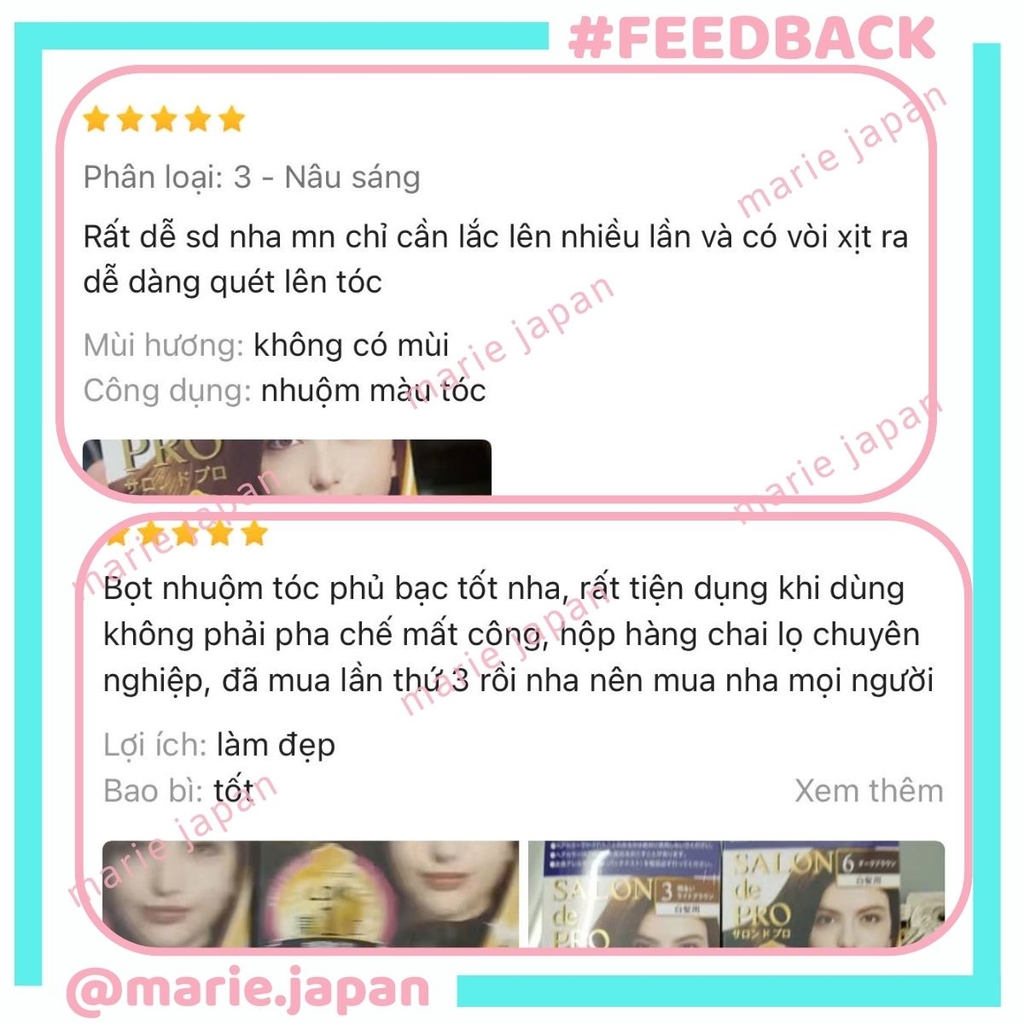 Bọt Nhuộm Tóc Salon De Pro Phủ Bạc Tự Nhiên Cao Cấp Không Mùi Tiện Lợi  Nhật Bản