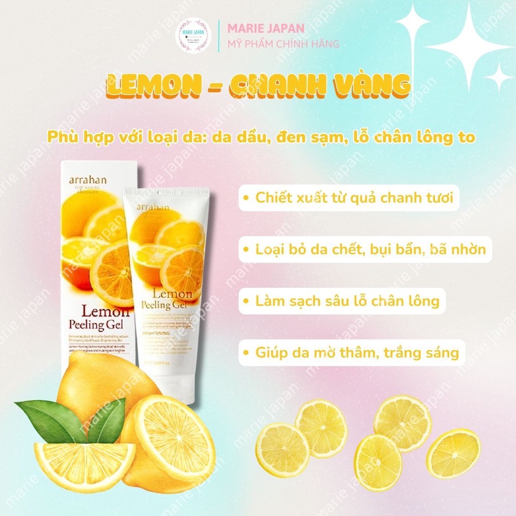 Tẩy TBC Arrahan Pure Natural Peeling Gel - APPLE TÁO Tuýp 180ml