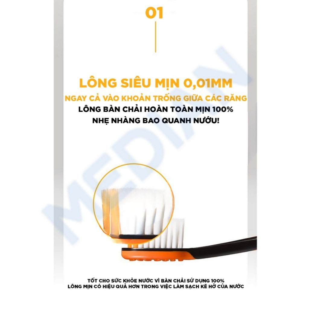 Bàn Chải Đánh Răng MEDIAN Lông Tơ Siêu Mềm Mịn Làm Sạch Sâu Bảo Vệ Răng Nướu Hàn Quốc