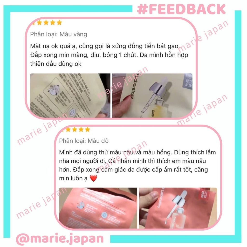 Mặt Nạ CNP Laboratory Ampule Mask Dưỡng Ẩm Phục Hồi Da Sáng Mịn Hàn Quốc FULL Hộp 10 Miếng