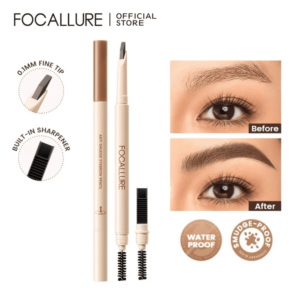 Chì Kẻ Mày 2 Đầu Focallure Cực Tiện Lợi Siêu Dễ Kẻ  Không Vón Lâu Trôi Anti Smudge Eyebrow Pencil E59