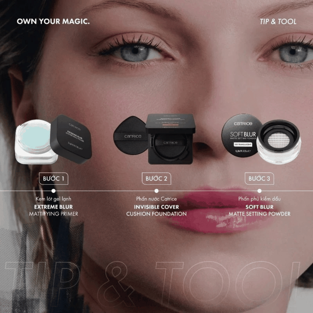 Phấn Nước Catrice Giữu Nền Bền Lì 24h, Dành Cho Mọi Loại Da Invisible Cover Cushion Foundation Hộp 10g
