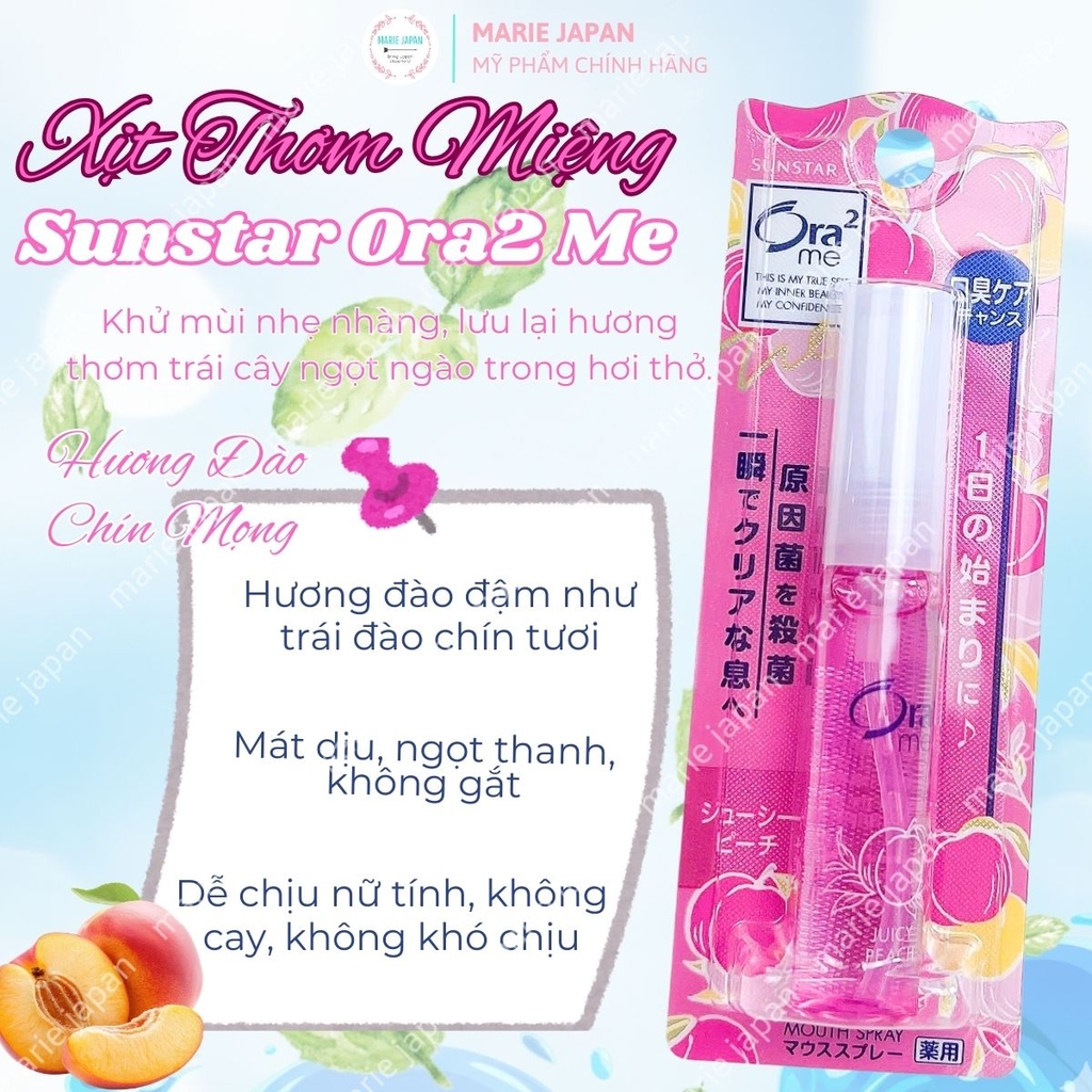 Xịt Thơm Miệng Sunstar Ora2 Me Khử Mùi Hơi Thở Thơm Mát Nhỏ Gọn Nhật Bản Chai 6ml