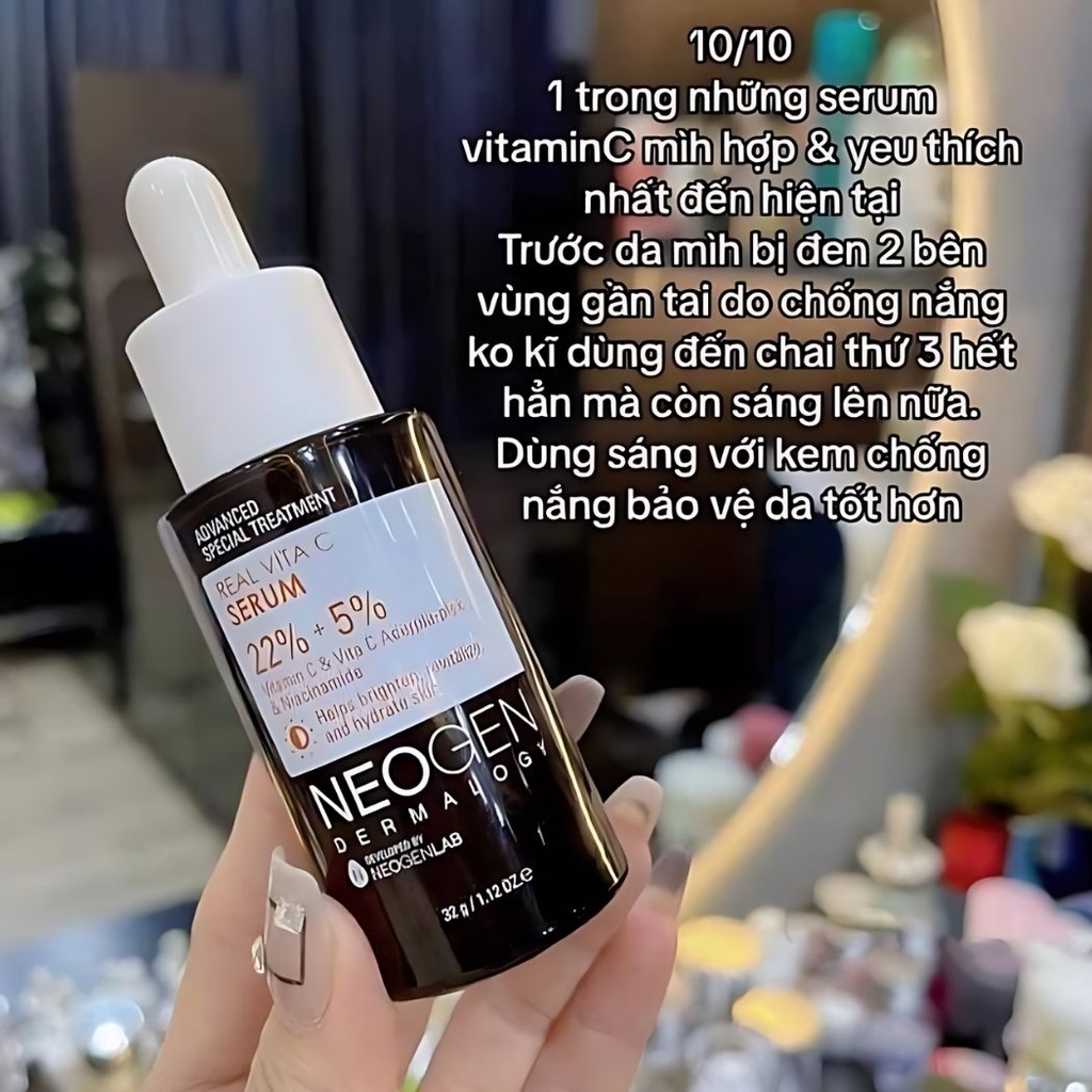 Serum Neogen Dermalogy Vitamin C 22% Sap + 5% Niacinamide Real Vita C Sáng Da Mờ Thâm Hàn Quốc 32ml