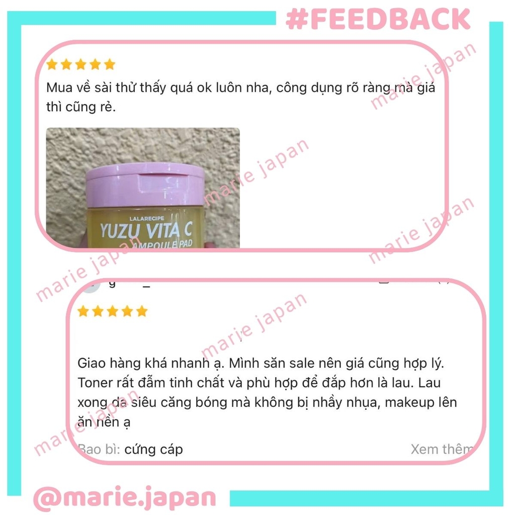 Toner Pad Lalarecipe Yuzu Vita C Ampoule Dưỡng Sáng Da Cấp Ẩm Mờ Thâm Hàn Quốc Hộp 80 Miếng