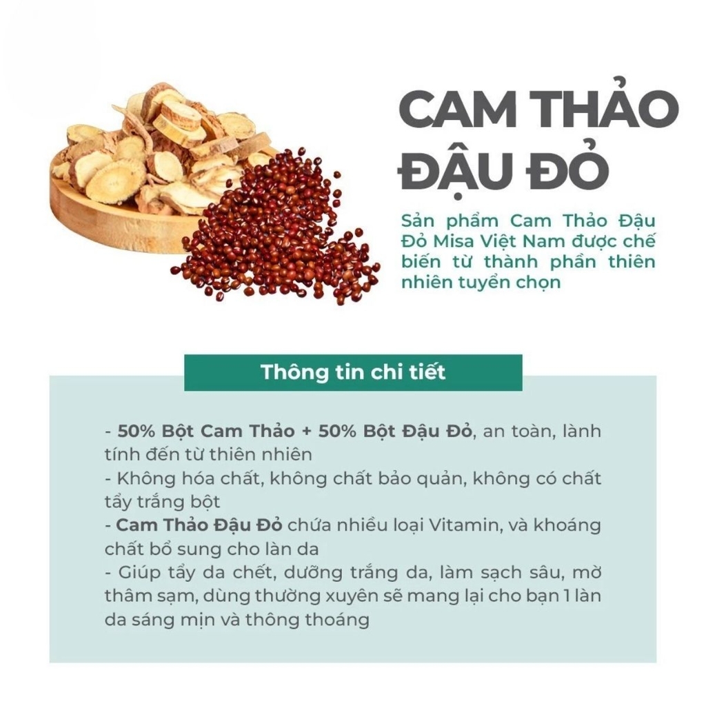 Bột Cam Thảo Đậu Đỏ Obaxua Dưỡng Trắng Làm Sạch Sâu Mờ Thâm Hiệu Quả Da Sáng Mịn Tự Nhiên