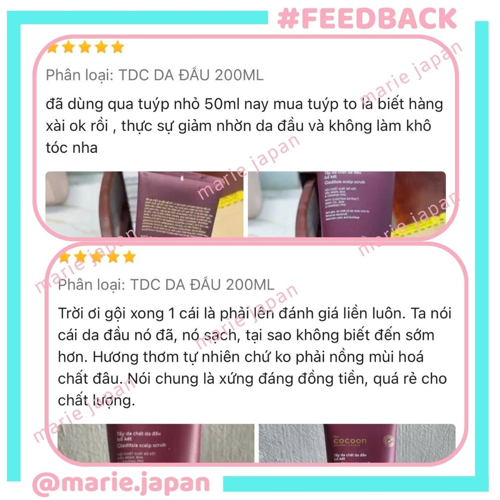 Tẩy Tế Bào Chết Da Đầu Cocoon Bồ Kết Sạch Sâu Giảm Gàu Bã Nhờn  Gleditsia Scalp Scrub Tuýp 200ml