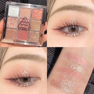 Phấn Mắt DIKALU Coco Venus 9 Ô Màu Nhũ Lấp Lánh Siêu Đẹp