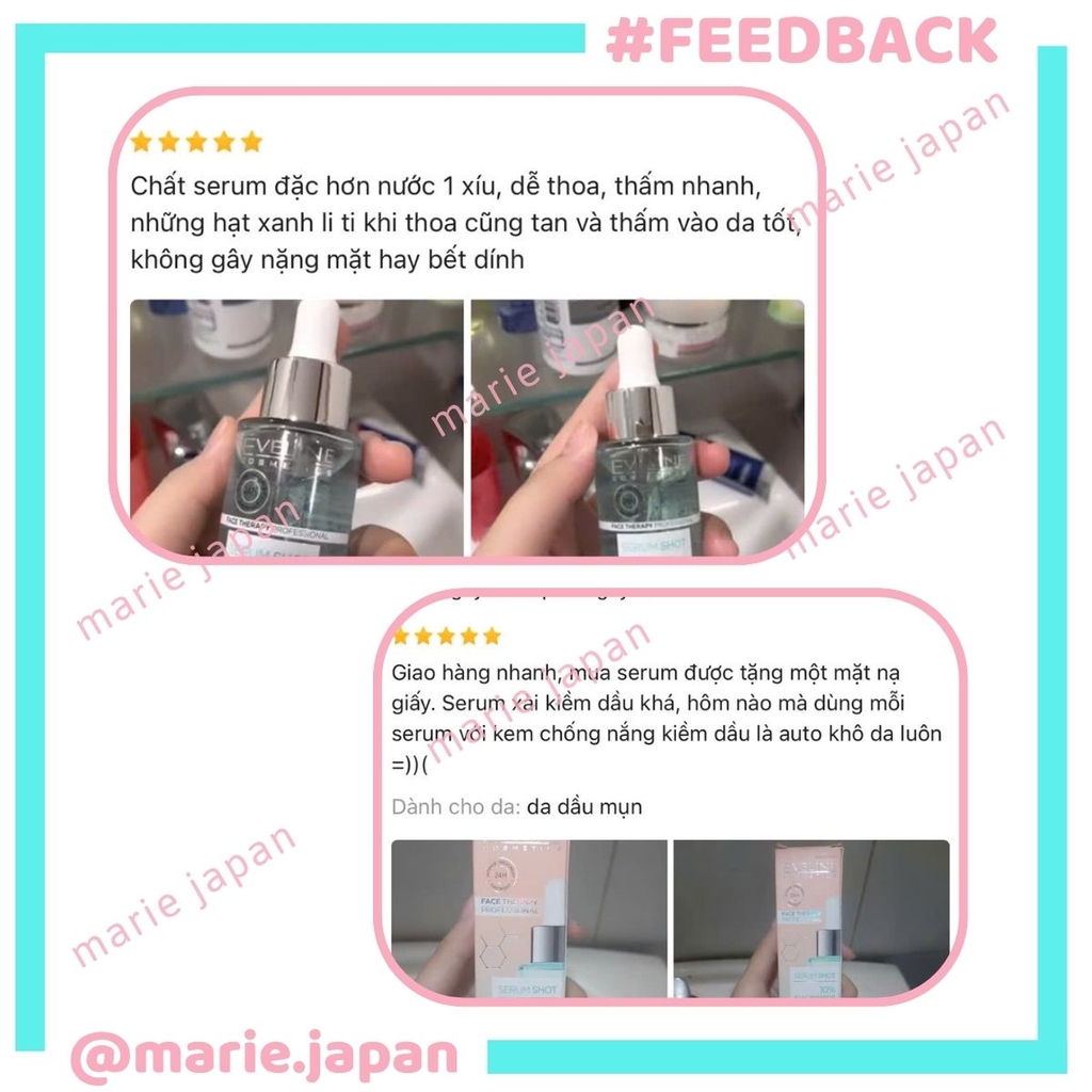 Serum Eveline Face Therapy 10% Niacinamide Dưỡng Sáng Mờ Thâm Cải Thiện Kết Cấu Da Hiệu Quả Chai 30ml