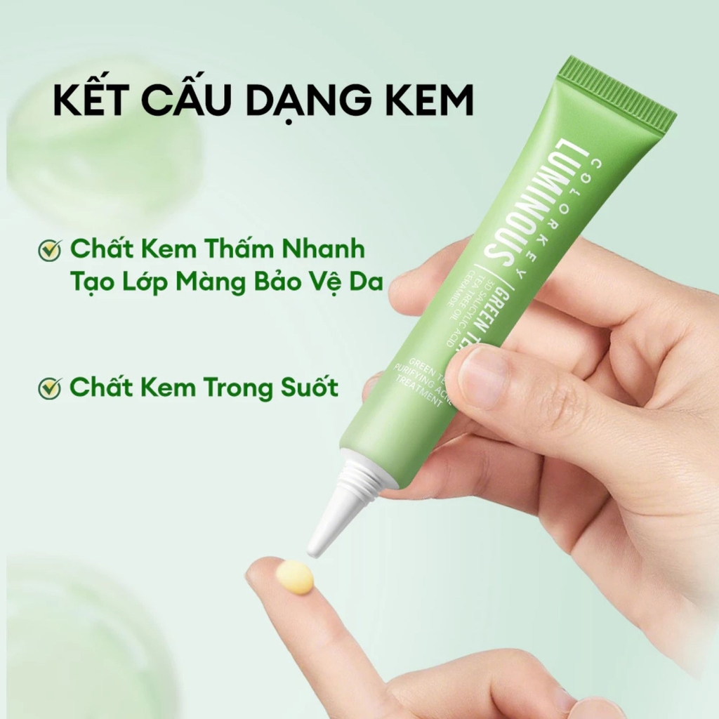 Chấm Mụn Colorkey Luminous Hỗ Trợ Giảm Mụn Mờ Thâm Dịu Da Green Tea Purifying Acne Treatment