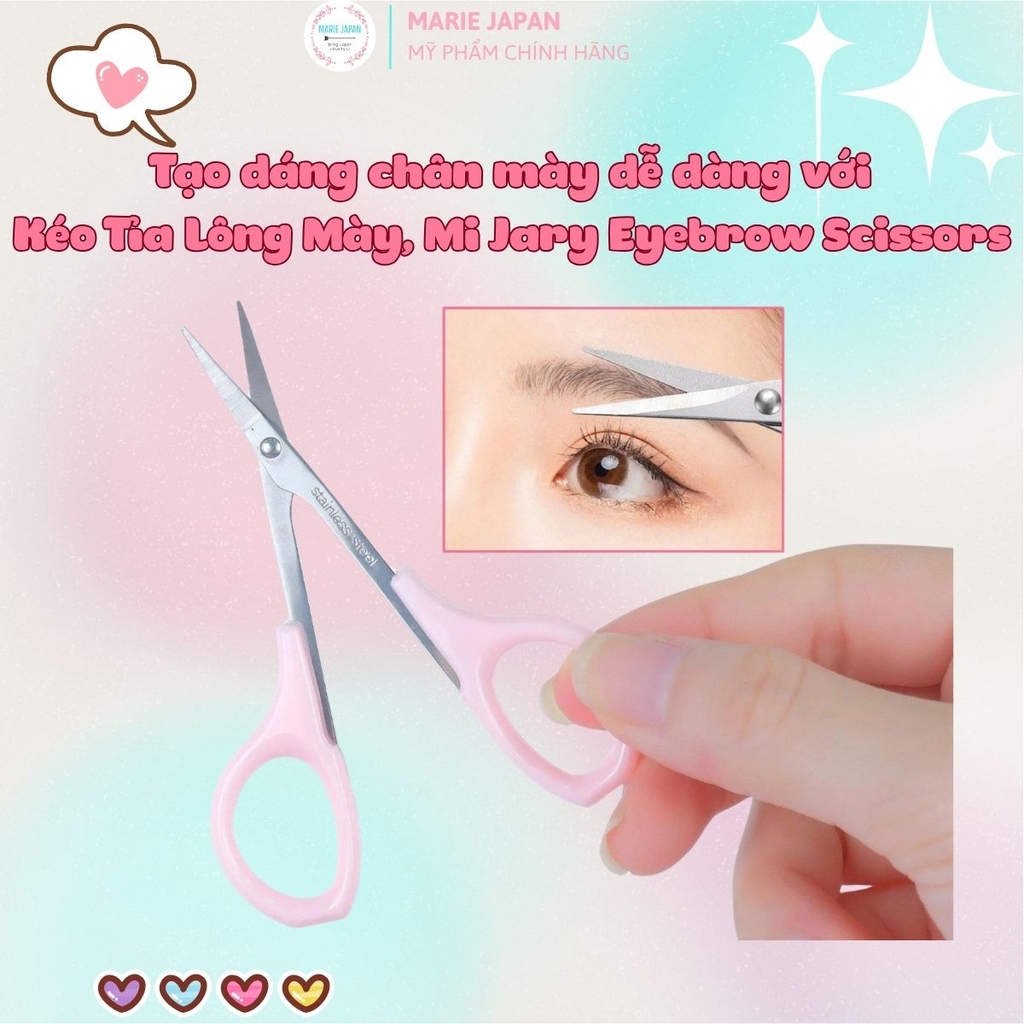 Kéo Tỉa Mày Cắt Lông Mi Jary Eyebrow Scissors Dễ Dàng Tỉa Gọn Tạo Dáng Lưỡi Sắc Bền An Toàn
