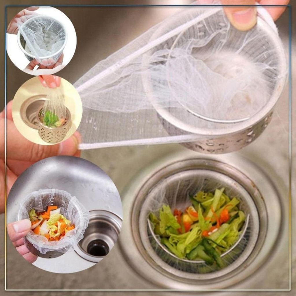 Túi Lọc Rác Bồn Rửa Co Giãn Thoát Nước Tốt Giữ Bồn Rửa Sạch Sẽ Bịch 100 Cái