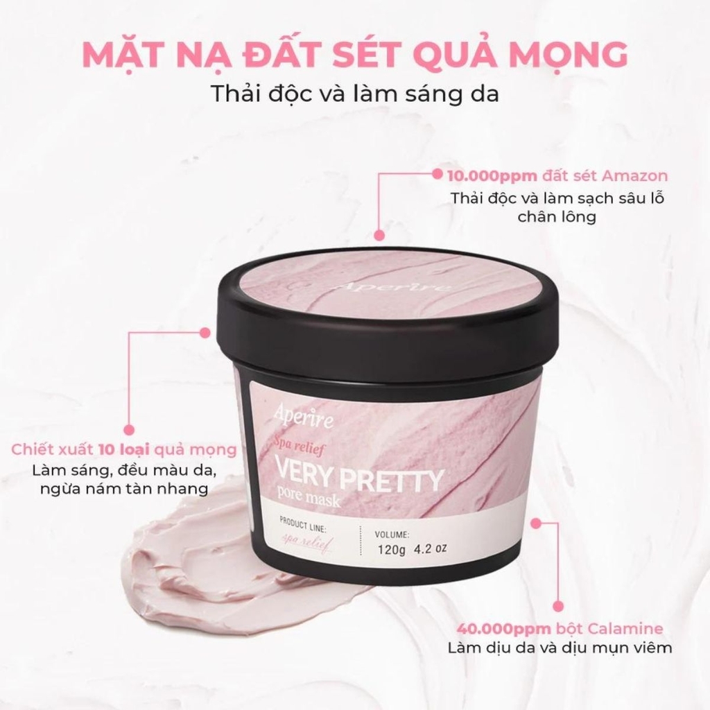 Mặt Nạ Đất Sét Aperire Băng Lạnh Sáng Da Giảm Dầu Se Khít Lỗ Chân Lông Be Frozen Pore Mask Hàn Quốc 120g