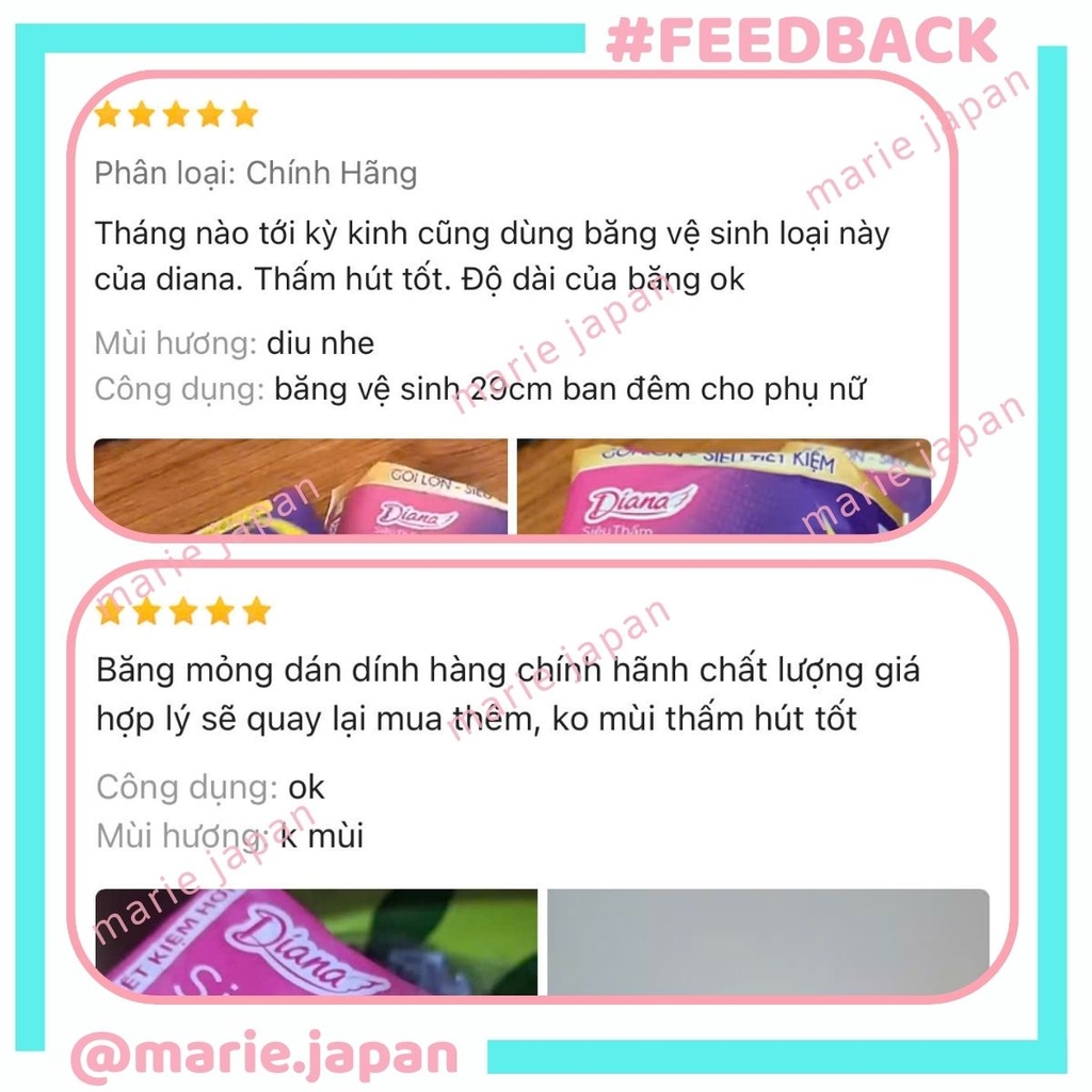 Băng Vệ Sinh Unicharm Diana Siêu Mỏng Có Cánh Siêu Thấm Khô Thoáng Thoải Mái