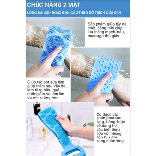 Dây Tắm Chà Lưng 2 Mặt Bằng Silicone Mẫu Mới (Giao màu ngẫu nhiên)