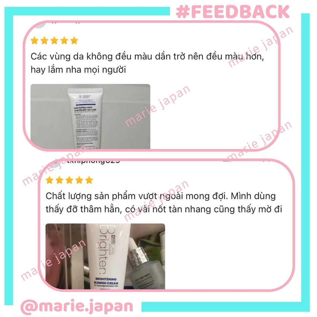 Kem Dưỡng MD CARE Brightening Blemish Cream Dưỡng Sáng Đều Màu Da Cấp Ẩm Chuyên Sâu 50ml