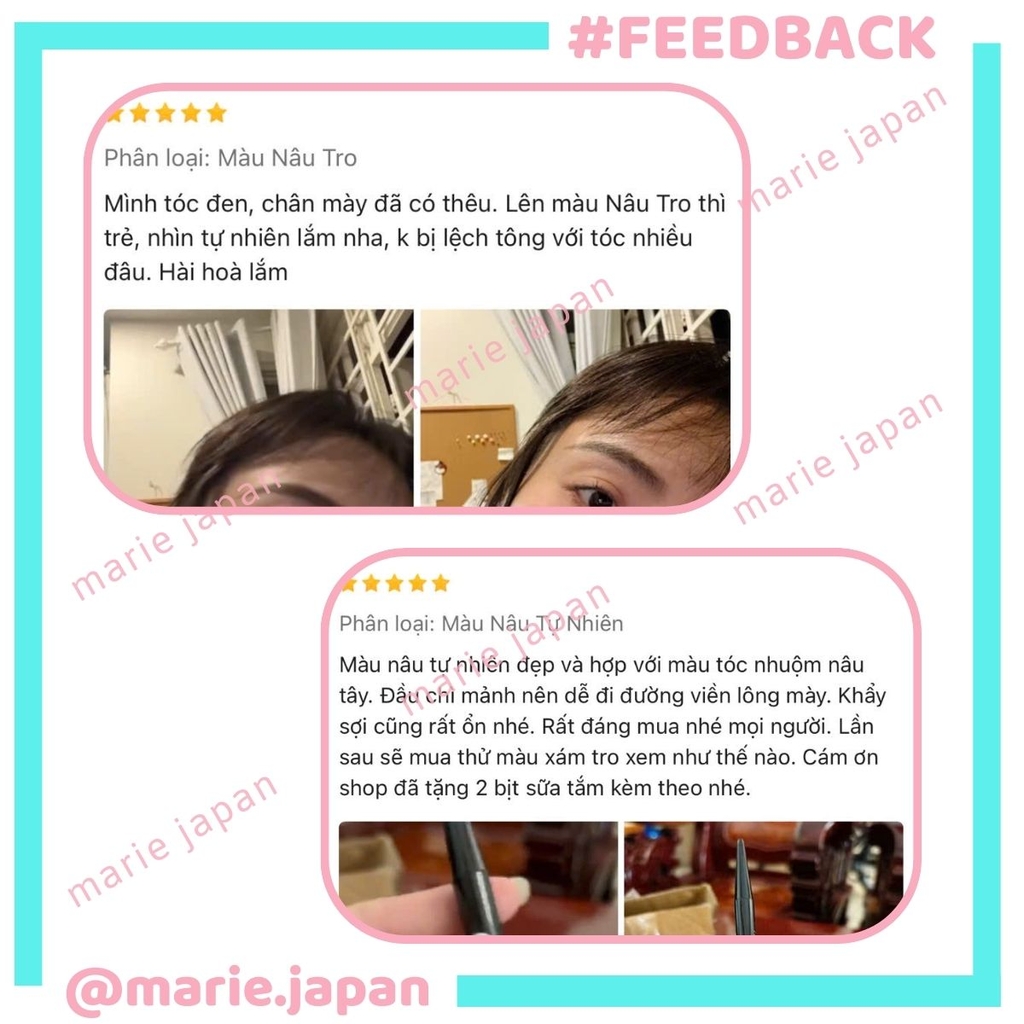 Chì Kẻ Mày 2 Đầu Kiss Me Heavy Rotation Tự Nhiên Sắc Nét Chống Lem Trôi Eyebrow Pencil & Powder Nhật Bản