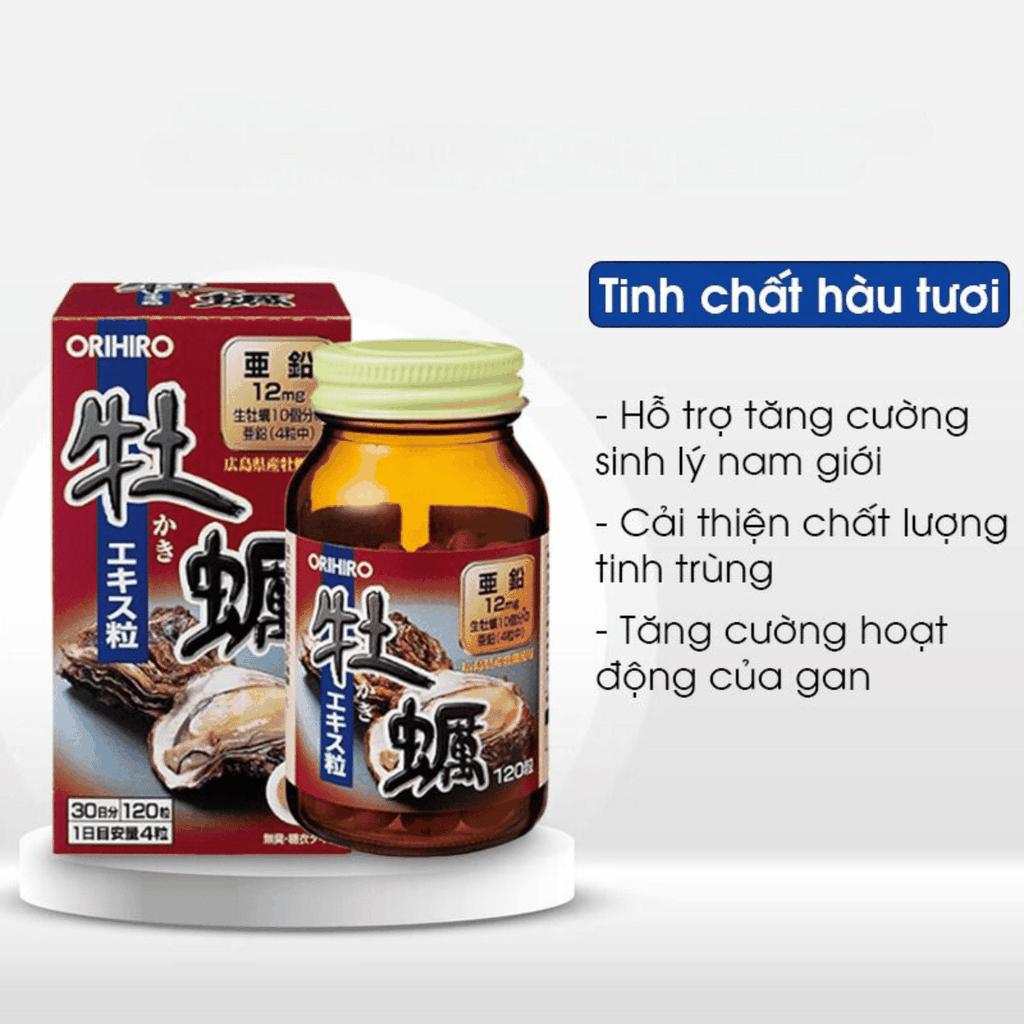 Viên Uống Tinh Chất Hàu Orihiro New Oyster Extract Hộp 120 Viên