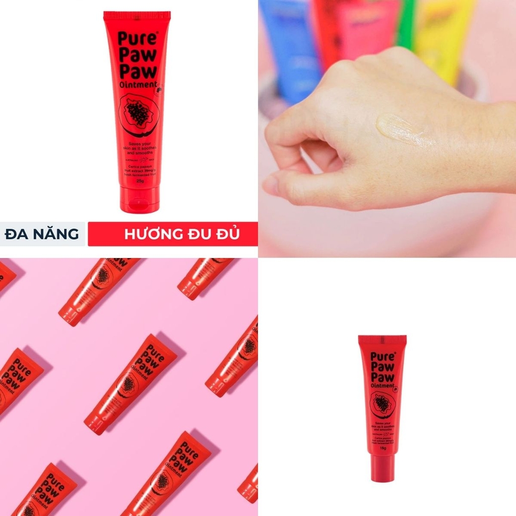 Kem Dưỡng Đa Năng Pure Paw Paw Chiết Xuất Đu Đủ Giảm Khô Nẻ Môi Vết Bỏng Ngứa Ngoài Da Tuýp 25G