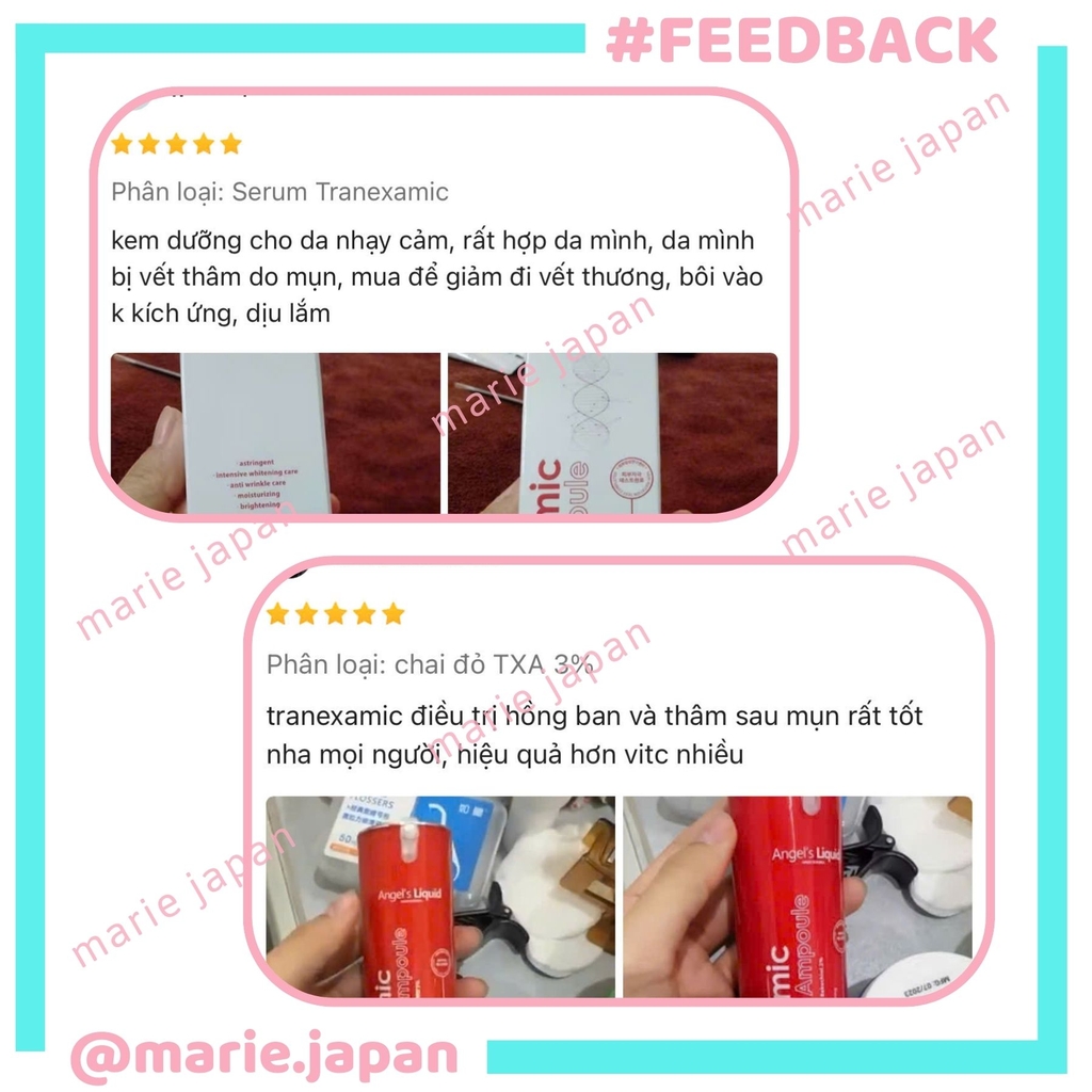 Siêu Tinh chất Angel's Liquid Tranexamic Dưỡng Trắng Mờ Nám Chuyên Biệt Hiệu Quả Mela Ampoule 30ml
