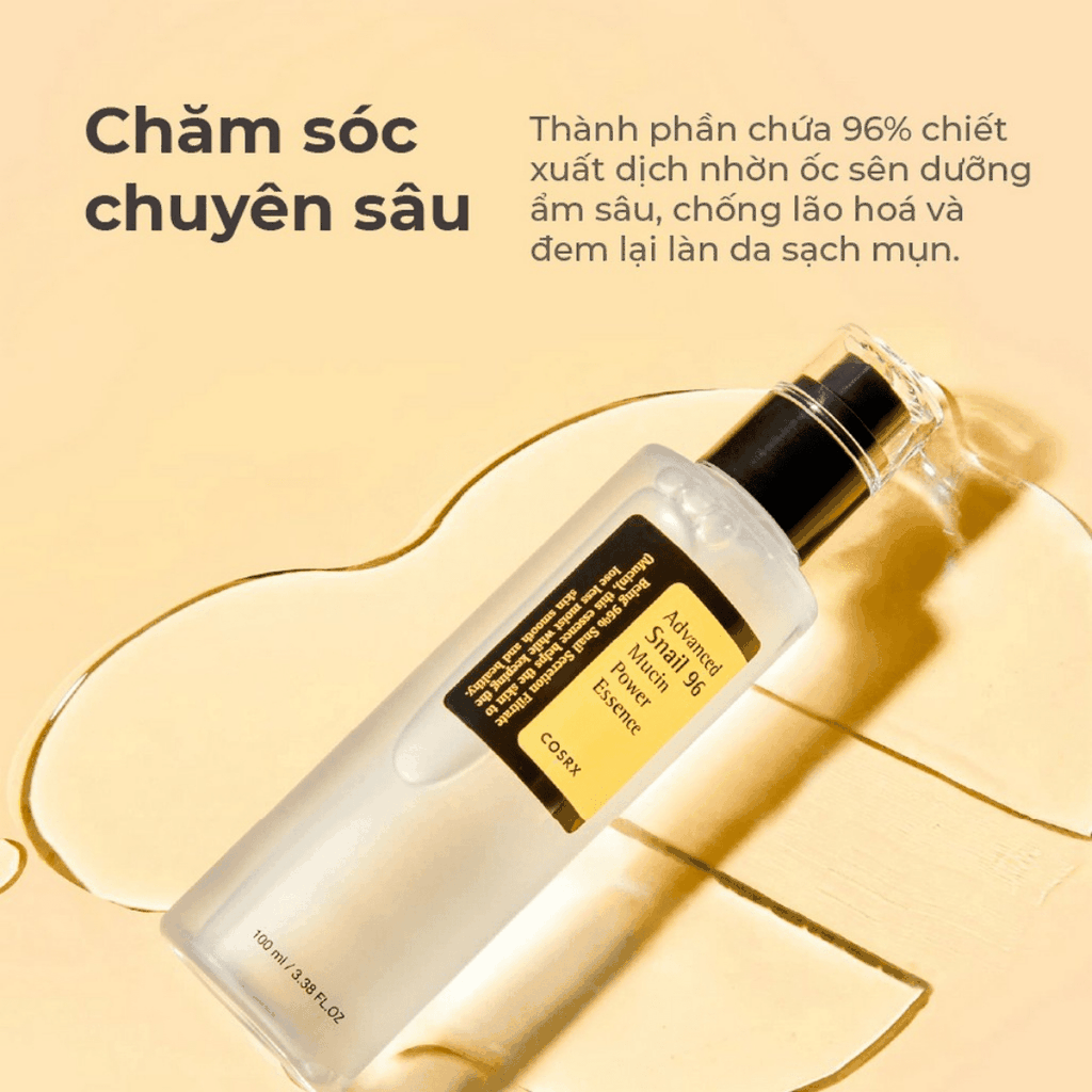 Tinh Chất Ốc Sên Cosrx Advanced Snail 96 Mucin Essence Cấp Ẩm Làm Dịu Phục Hồi Chống Lão Hóa Hàn Quốc 100ml