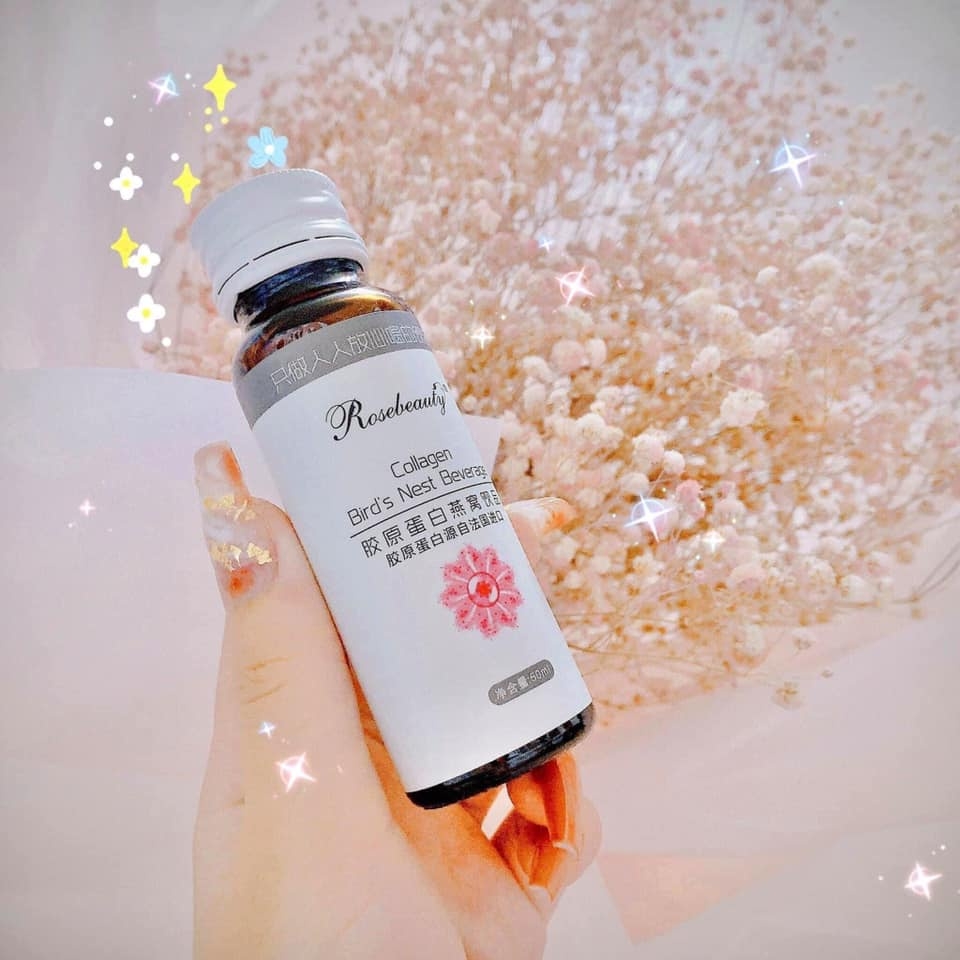 Nước Uống Collagen Yến Rose Beauty Hộp 8 Chai x 50ml