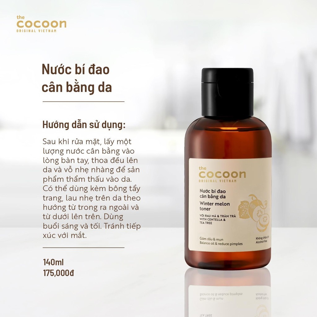 Toner Bí Đao Cocoon Winter Melon Toner Chai 140ml