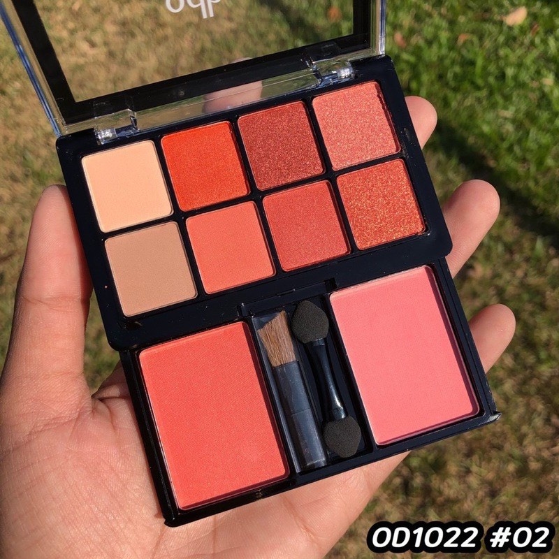 Set Phấn Mắt & Má Hồng ODBO 8 Ô Tông Cam Siêu Đẹp Eyeshadow And Blush Od1022 Thái Lan 20g