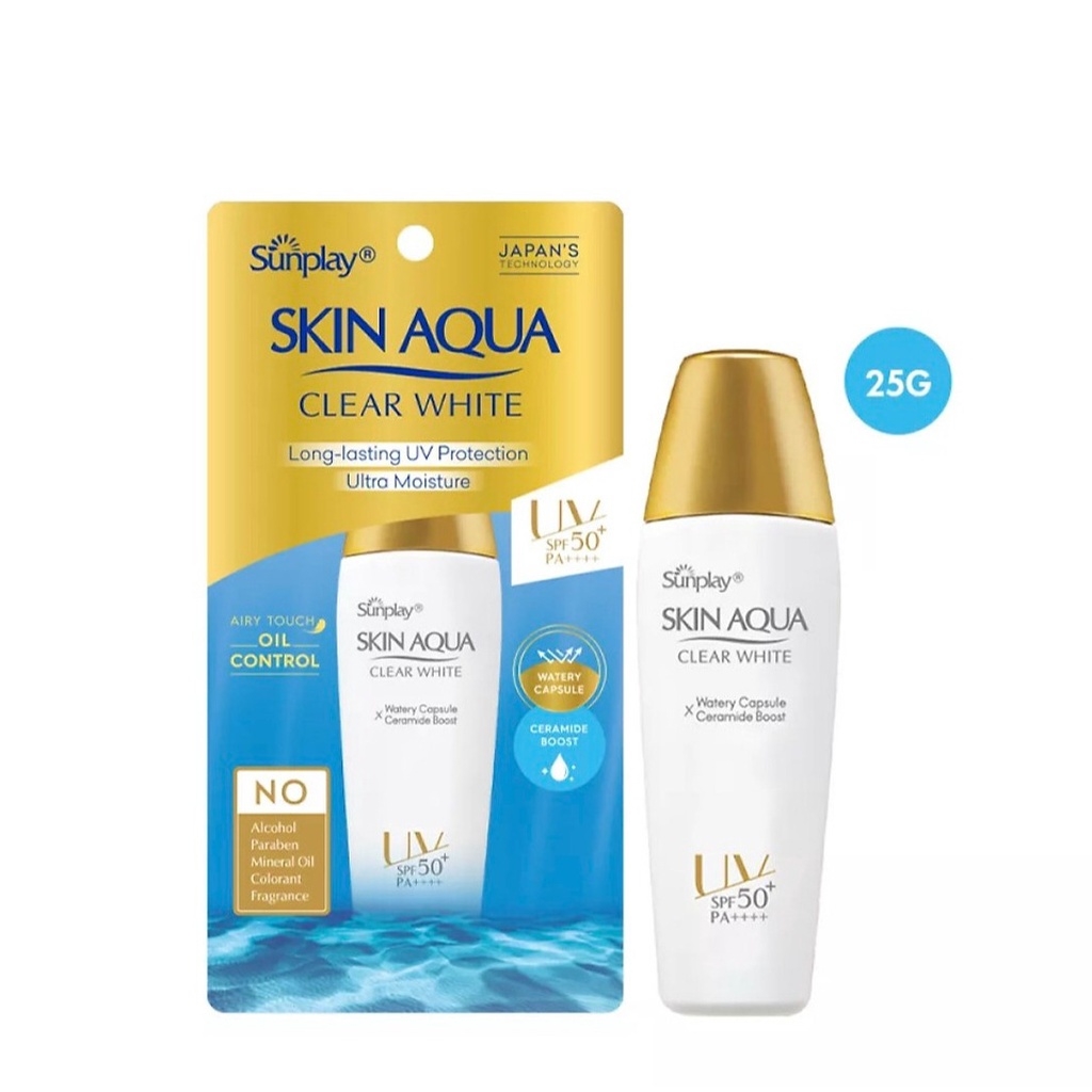 Kem Chống Nắng Skin Aqua CLEAR WHITE NẮP VÀNG - 25G ( CHAI LẺ )