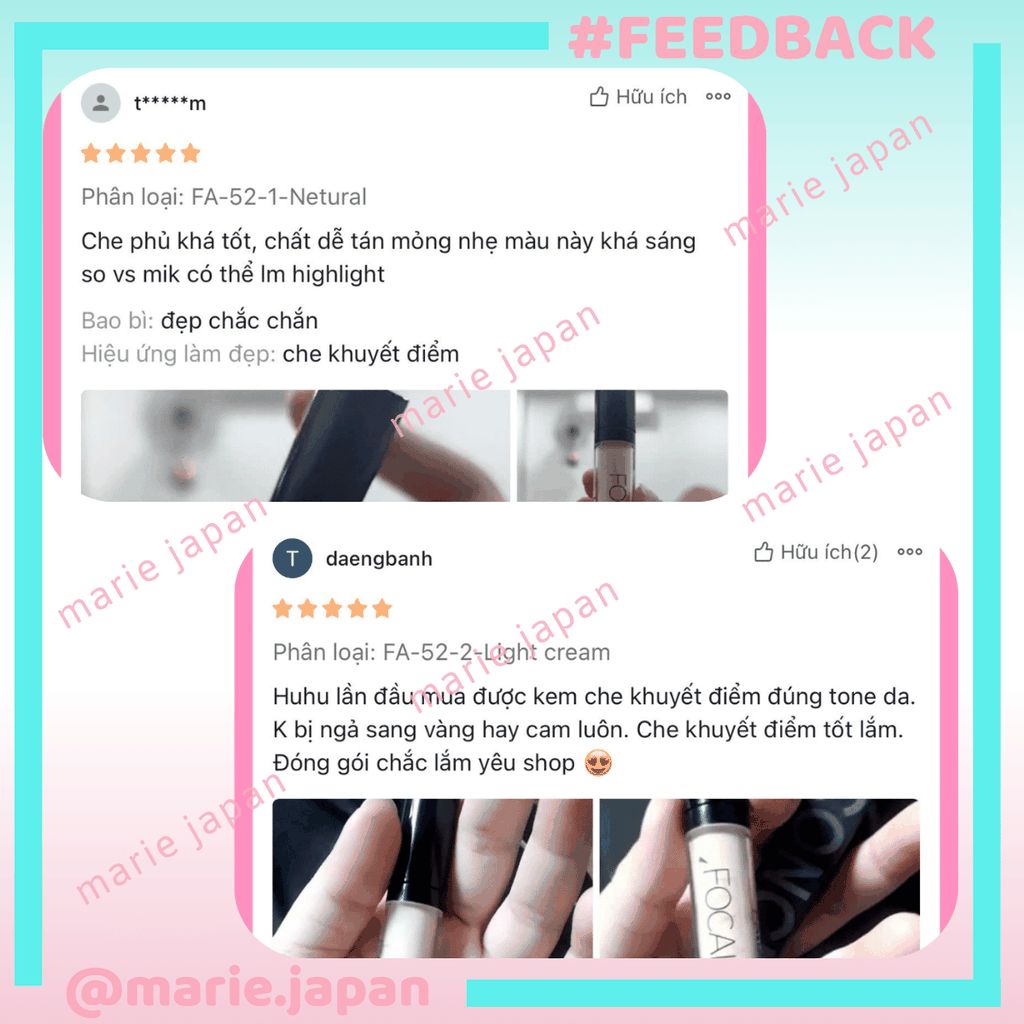Kem Che Khuyết Điểm Focallure Che Phủ Mịn Lì  Tự Nhiên Không Mốc Full Coverage Concealer FA52 5g