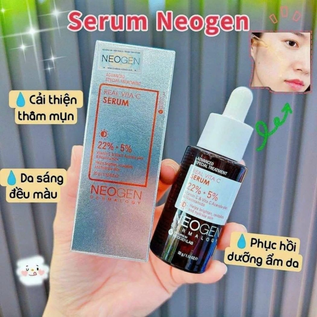 Serum Neogen Dermalogy Vitamin C 22% Sap + 5% Niacinamide Real Vita C Sáng Da Mờ Thâm Hàn Quốc 32ml