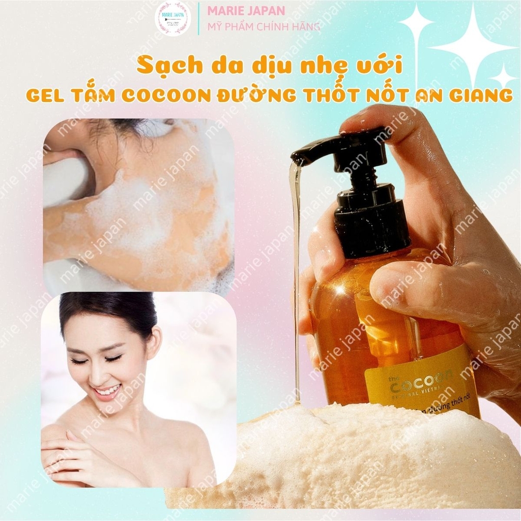 Gel Tắm Đường Thốt Nốt An Giang Cocoon Làm Sạch Dịu Nhẹ Dưỡng Ẩm Mềm Da Chai 500ml