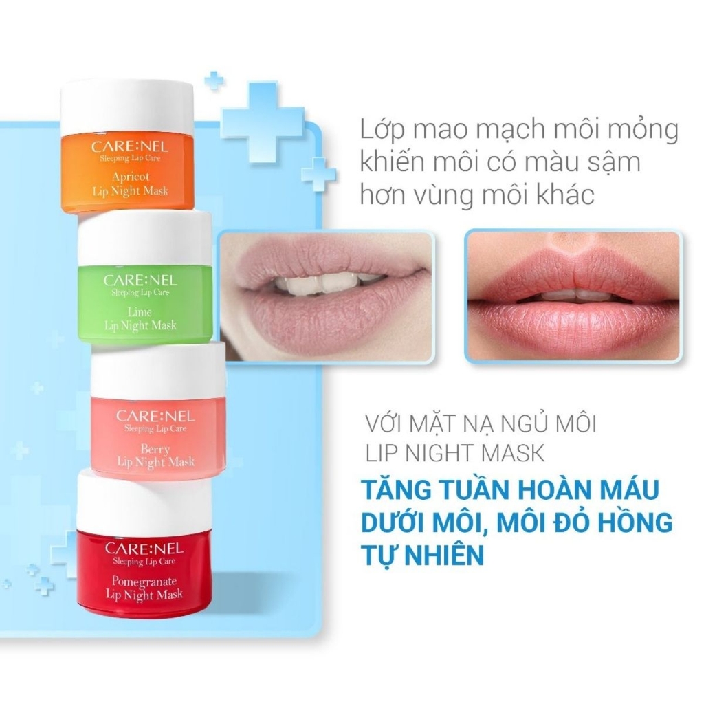 Mặt Nạ Ngủ Môi Care:nel Night Mask Dưỡng Ẩm Môi Hồng Hào Căng Mọng Hàn Quốc 5g