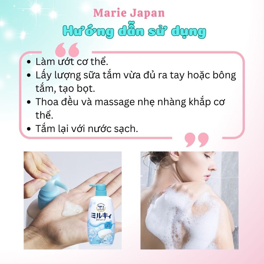 Sữa Tắm Cow Tạo Bọt Dịu Nhẹ Dưỡng Ẩm Mềm Mịn Cho Da Nhạy Cảm Nhật Bản Chai 500ml
