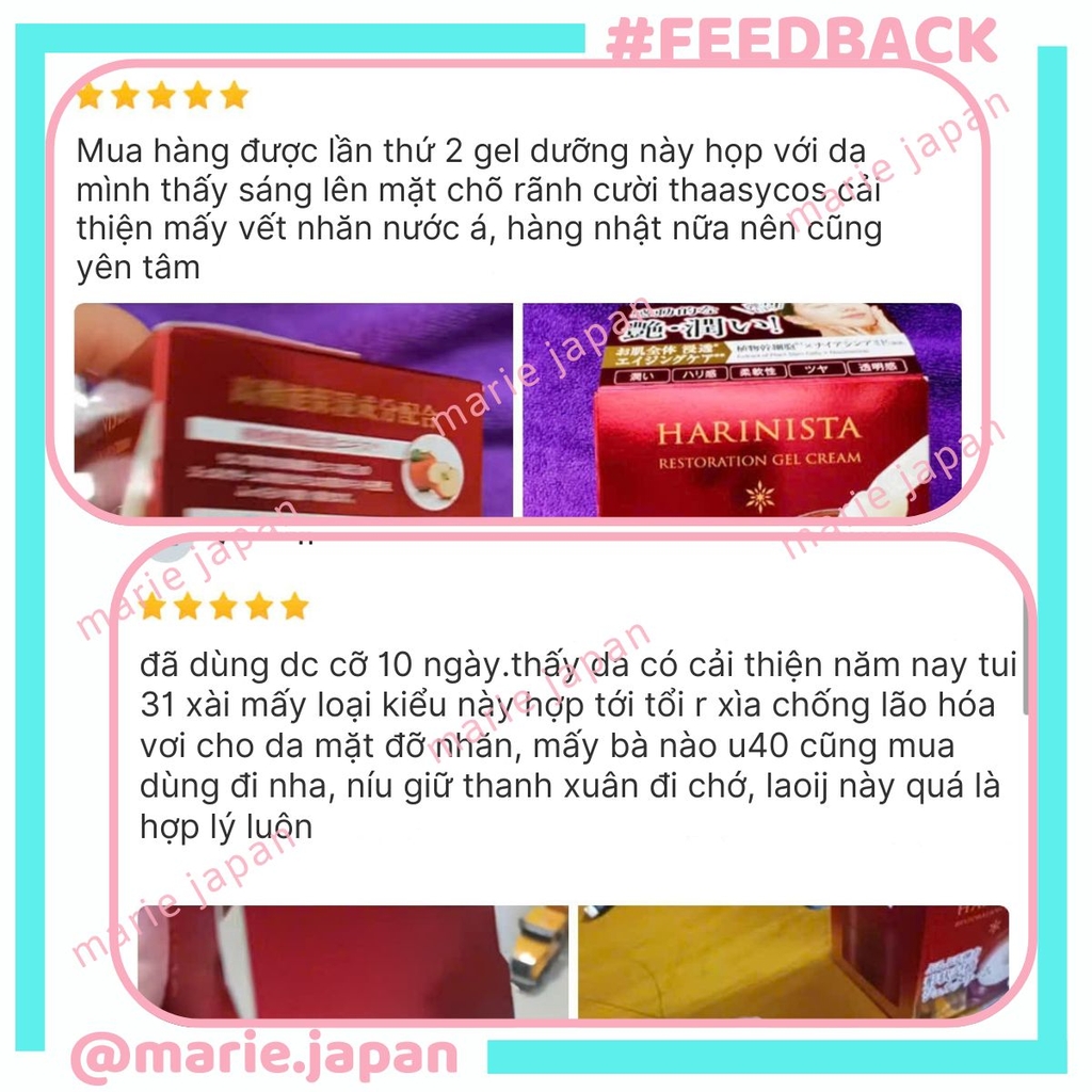 Gel Dưỡng Ẩm Meishoku Harinista Restoration Gel Cream Chống Lão Hóa  Cải Thiện Nếp Nhăn Căng Bóng Da Nhật Bản Hộp 50g