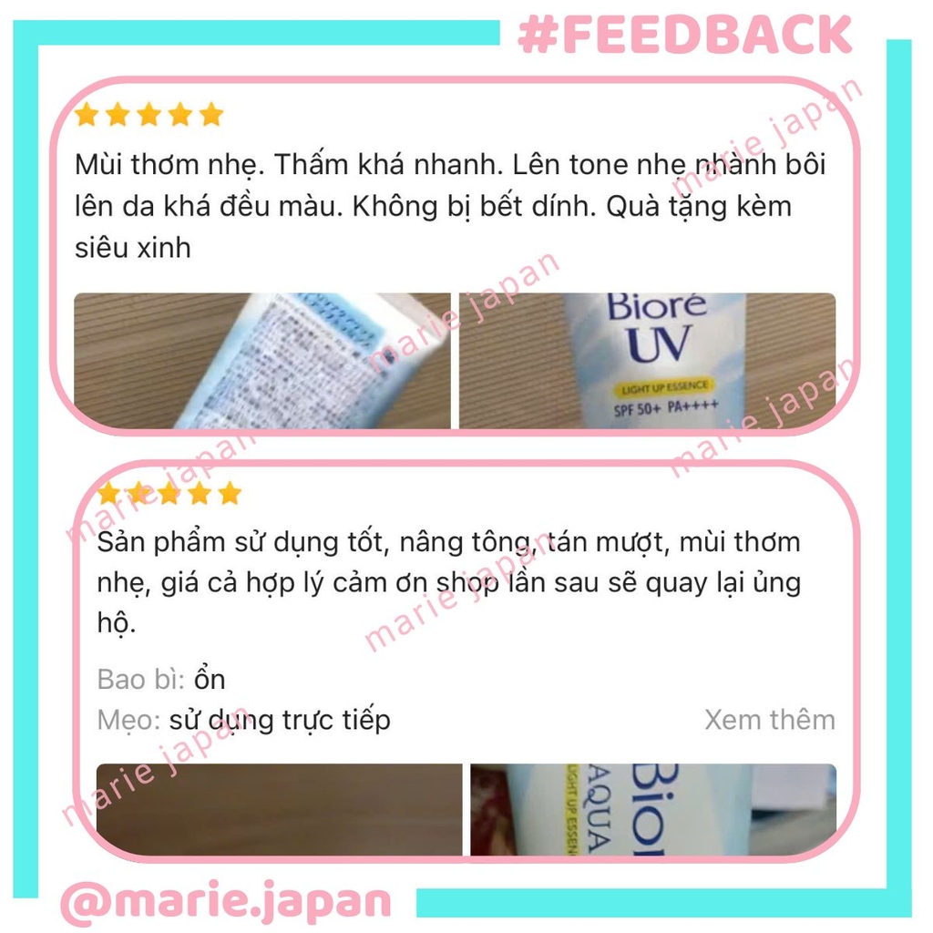 Kem Chống Nắng Nâng Tông, Cải Thiện Da Xỉn Màu Biore UV Aqua Rich Light Up Essence SPF50+ /PA++++ - Tuýp 70g