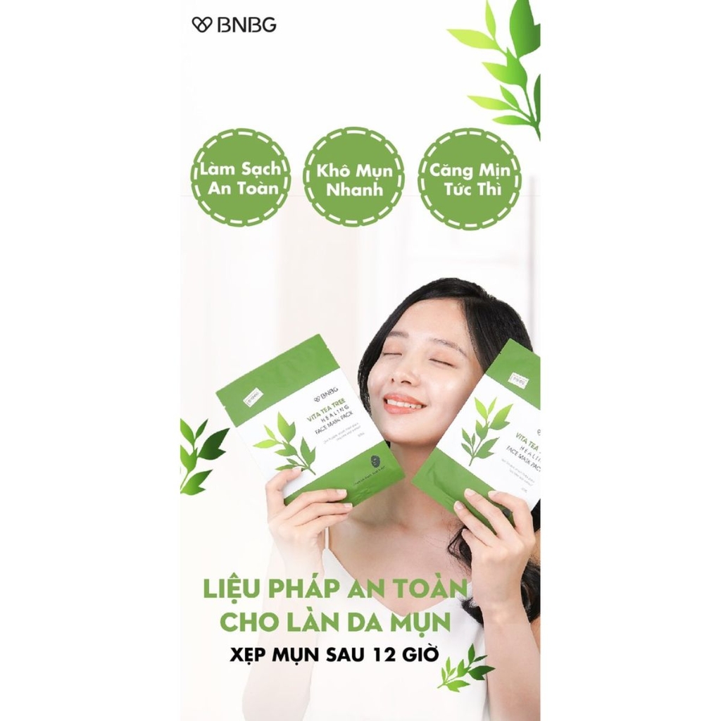 Mặt Nạ BNBG Vita Tea Tree Healing Face Mask Pack Làm Dịu Giảm Mụn Hàn Quốc