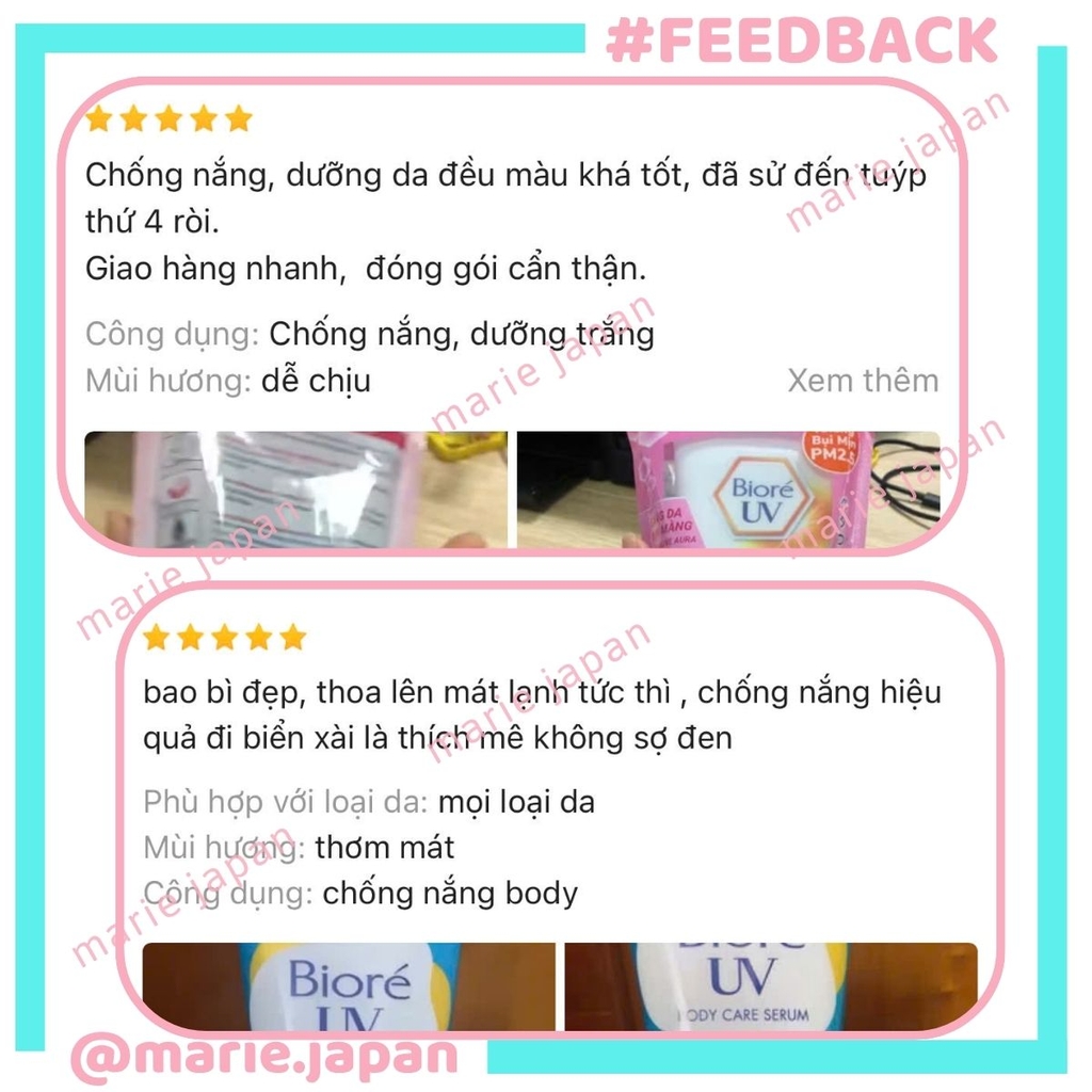 Serum Chống Nắng Body Bioré UV Dưỡng Ẩm Sáng Hồng Mịn Màng Mát Lạnh SPF 50+/PA+++ Nhật Bản