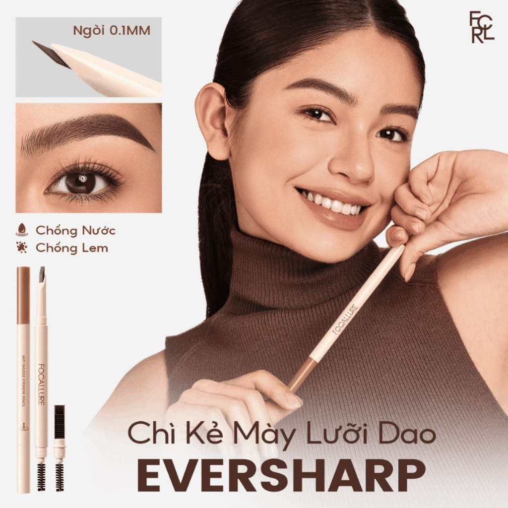 Chì Kẻ Mày 2 Đầu Focallure Cực Tiện Lợi Siêu Dễ Kẻ  Không Vón Lâu Trôi Anti Smudge Eyebrow Pencil E59