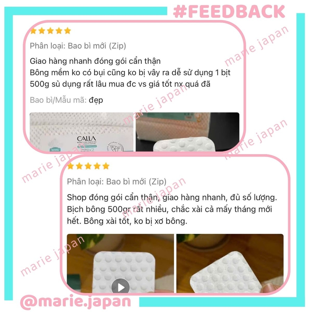 Bông Tẩy Trang Calla Bông Bạch Tuyết Siêu Mềm Mịn Sạch Sâu Cấp Ẩm An Toàn Cho Da