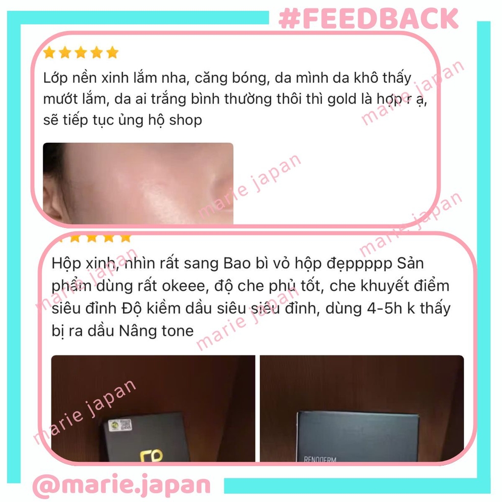 Phấn Nước Renoderm Chống Nắng Dưỡng Ẩm Nâng Tông Mềm Mịn Da DayLong BB Cream 15g