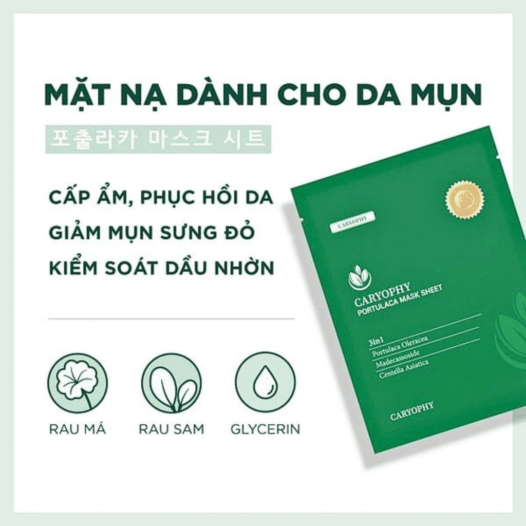 Mặt Nạ Tràm Trà Caryophy Cấp Ẩm Phục Hồi Giảm Mụn