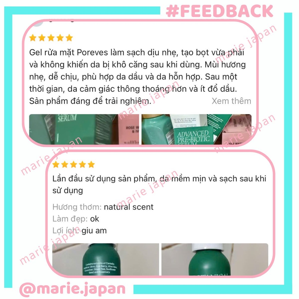 Gel Rửa Mặt Porêves Thảo Mộc Sạch Sâu Dịu Nhẹ Cân Bằng Da  Botanical Face Cleanser Chai 50ml