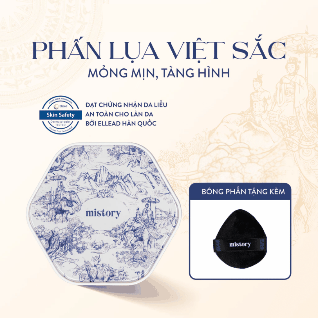 [MUA 1 TẶNG 1] Phấn Phủ Bột Lụa Mistory Mỏng Mịn, Hạn Chế Mốc Nền, Kiểm Soát Dầu 9g-TẶNG MÁ HỒNG MISTORY
