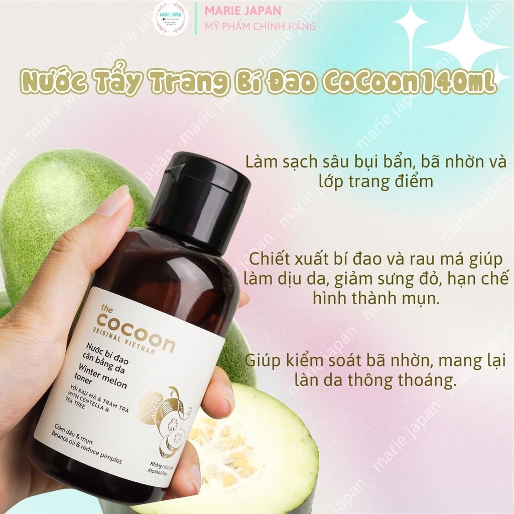Combo Cocoon 2 Món 1 Mặt Nạ Nghệ Hưng Yên 30ml + 1 Nước Tẩy Trang Bí Đao 140ml